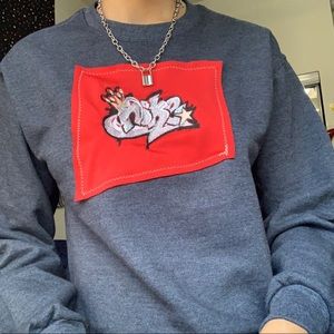Nike embroidered crewneck patchwork vintage